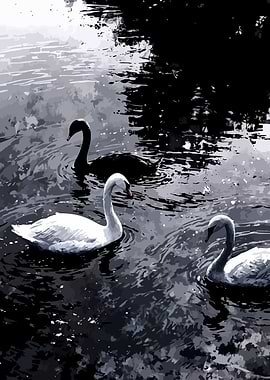 Swans in Water