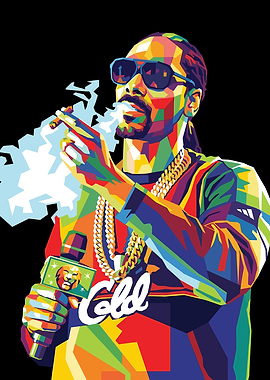 Snoop Dogg Colorful Pop Art Portrait