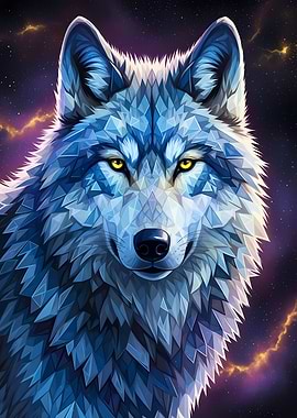 Geometric Wolf Portrait