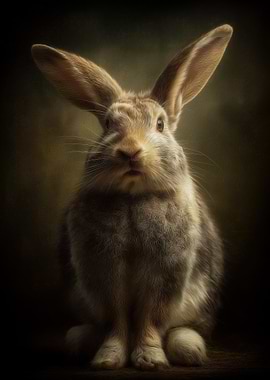 Portrait of a Brown Rabbit