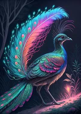 Colorful Peacock Digital Art