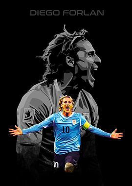 Diego Forlan Soccer Portrait