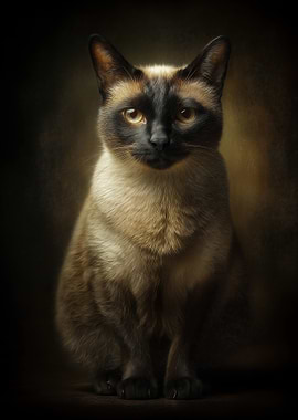 Siamese Cat Oil Painting