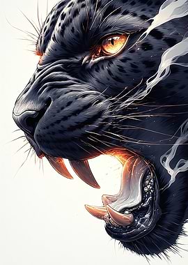 Fierce Black Panther Portrait