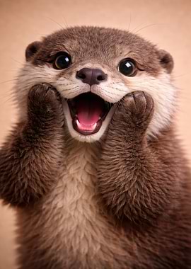 Excited Otter Portrait