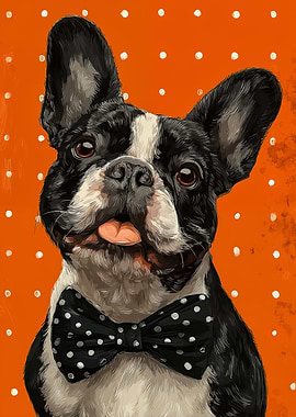 French Bulldog with Bow Tie Portrait
