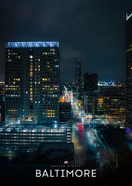 Baltimore Cityscape at Night