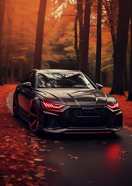Audi RS6 in Autumn Forest