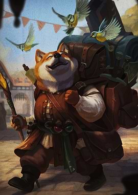 Happy Shiba Inu Fantasy Traveler
