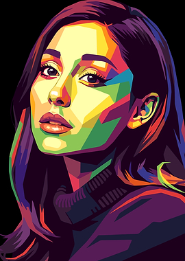 Ariana Grande Colorful Portrait