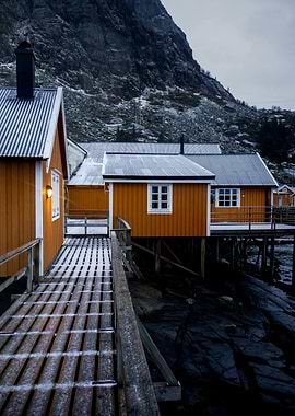 Wooden Cabins in Lofoten, Norway