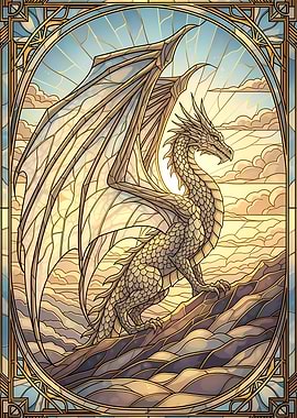 Stained Glass Dragon Art