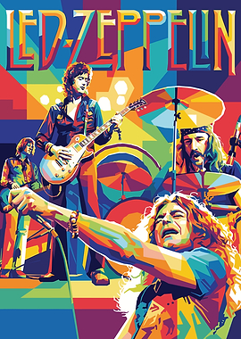 Led Zeppelin Band Colorful Pop Art