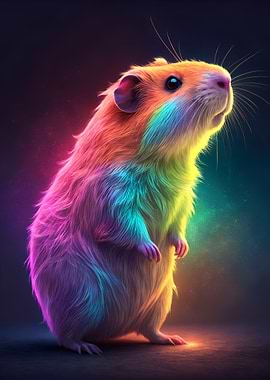 Rainbow Hamster Portrait