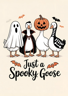 Spooky Goose Halloween Cartoon