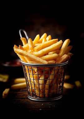 French Fries in Wire Basket