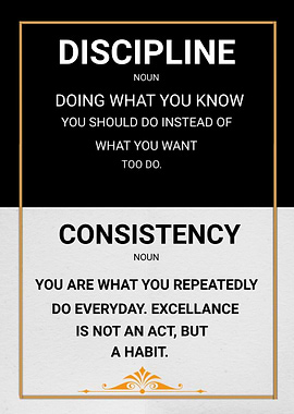 Discipline and Consistency Motivational Poster
