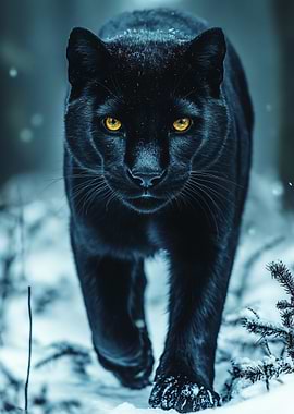 Black Panther in Winter