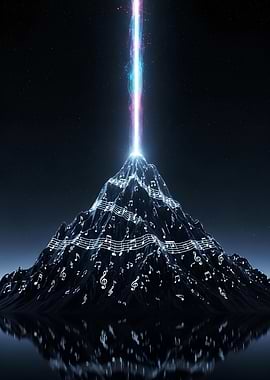 Musical Mountain Peak with Light Beam