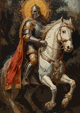 Knight on Horseback with Golden Halo