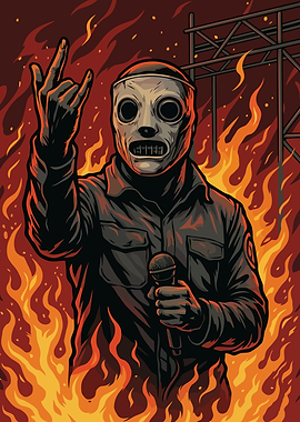 Slipknot Corey Taylor in Flames