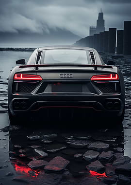 Black matt Audi R8 Car art