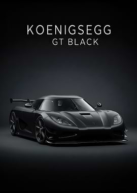 black Koenigsegg GT Car poster