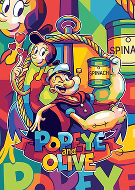 Popeye and Olive Pop Art