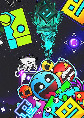 Geometry Dash Colorful Abstract