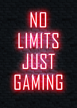 No Limits Just Gaming Neon Sign, gaming quotes