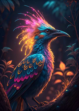 Colorful Hoopoe with Glowing Feathers