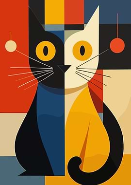 Abstract Cat Art
