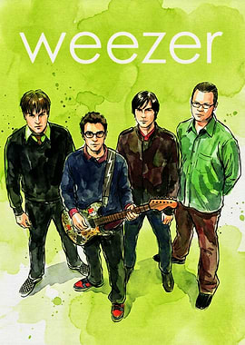Weezer Band Watercolor Portrait
