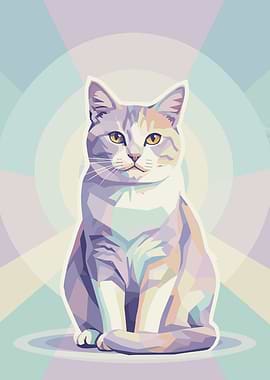 Geometric Cat Portrait