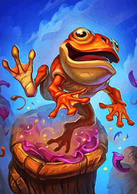 Cartoon Frog on a Mushroom