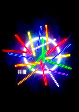 Neon Sticks and Circle
