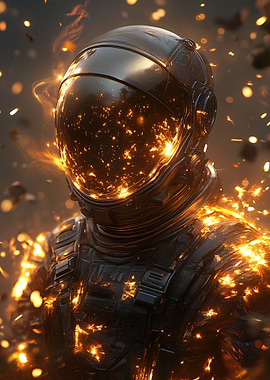 Astronaut in flames