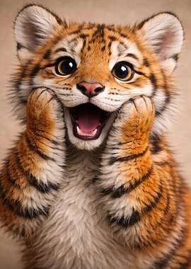 Cute Tiger Cub Portrait