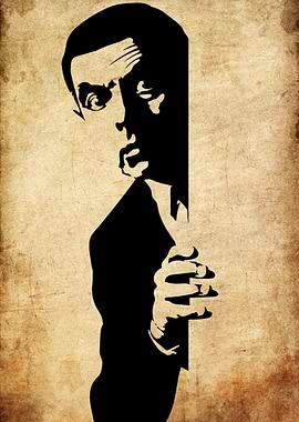 Man Peeking Silhouette
