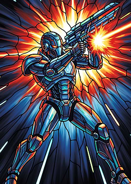 Futuristic Soldier with Energy Weapon