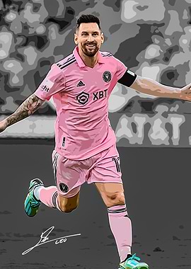Lionel Messi Inter Miami Illustration