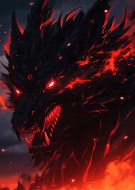 Fiery Wolf Digital Art