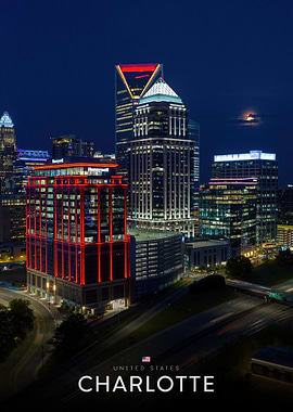 Charlotte North Carolina at Night