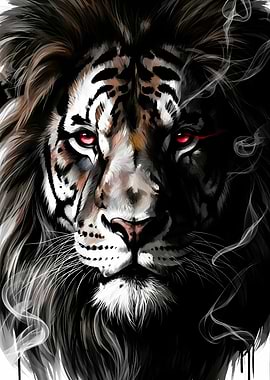 Lion and Tiger Hybrid Portrait