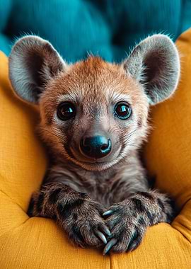 Adorable Hyena Cub Portrait