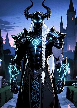 Horned Knight with Braided Hair