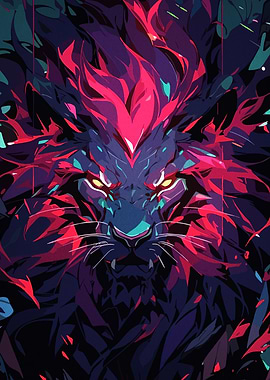 Abstract Lion Portrait