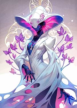 Elegant Alien Being with Floral Accents