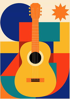 Abstract Guitar Art