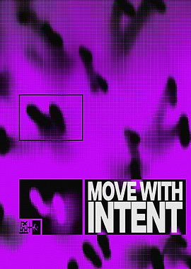 Move With Intent Abstract Purple Poster